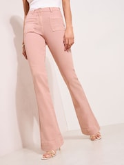 Friends Like These Pink High Waist Pocket Flare Jeans - Image 4 of 5