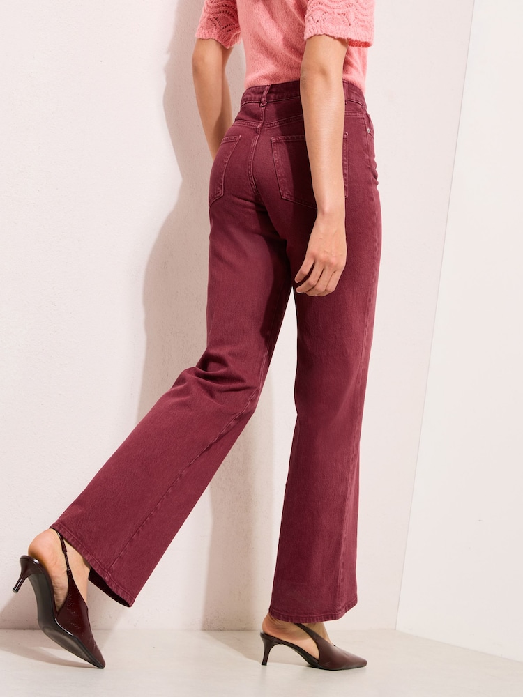 Friends Like These X Lucy Mecklenburgh Red Everyday Wide Leg Jeans - Image 5 of 5 Friends Like These X Lucy Mecklenburgh Red Everyday Wide Leg Jeans - Image 5 of 5