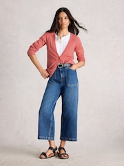White Stuff Red Naria Linen Blend Cardigan - Image 1 of 6
