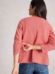 White Stuff Red Naria Linen Blend Cardigan - Image 2 of 6