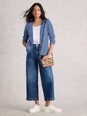 White Stuff Blue Naria Linen Blend Cardigan - Image 1 of 6