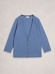White Stuff Blue Naria Linen Blend Cardigan - Image 5 of 6
