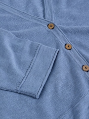 White Stuff Blue Naria Linen Blend Cardigan - Image 6 of 6