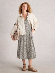 White Stuff Blue Megan Jersey Dress - Image 1 of 6