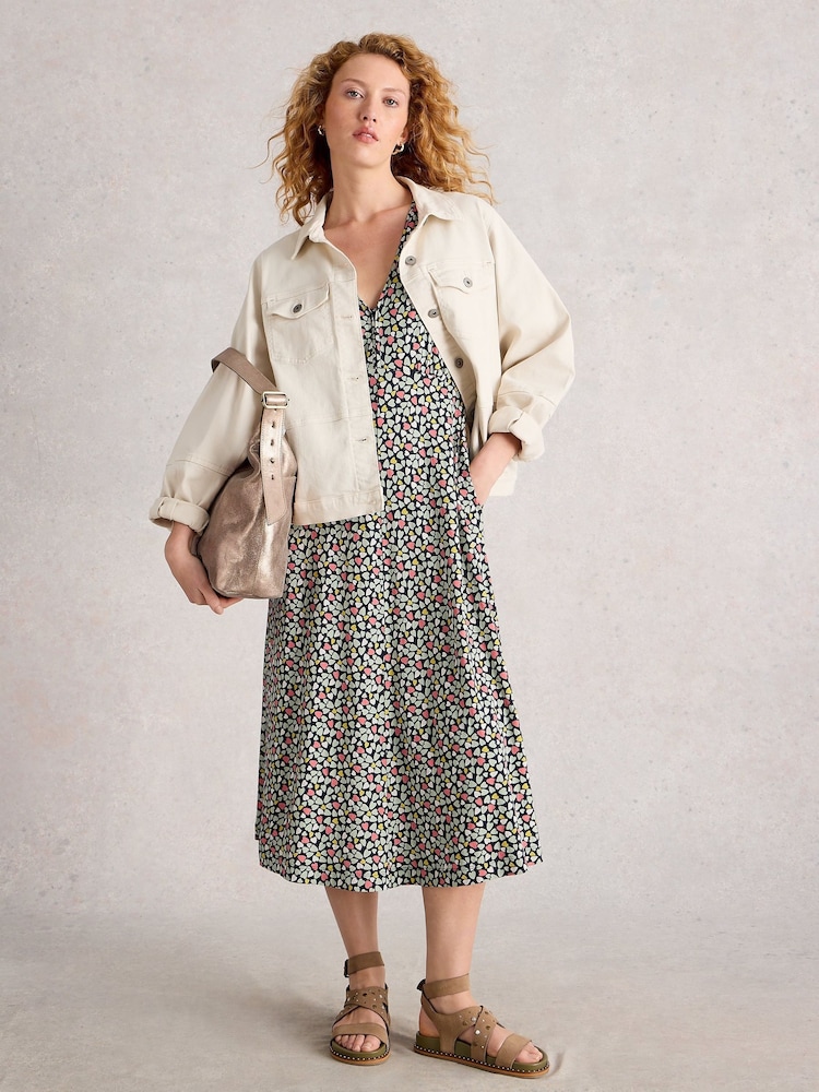 White Stuff Blue Megan Jersey Dress - Image 1 of 6