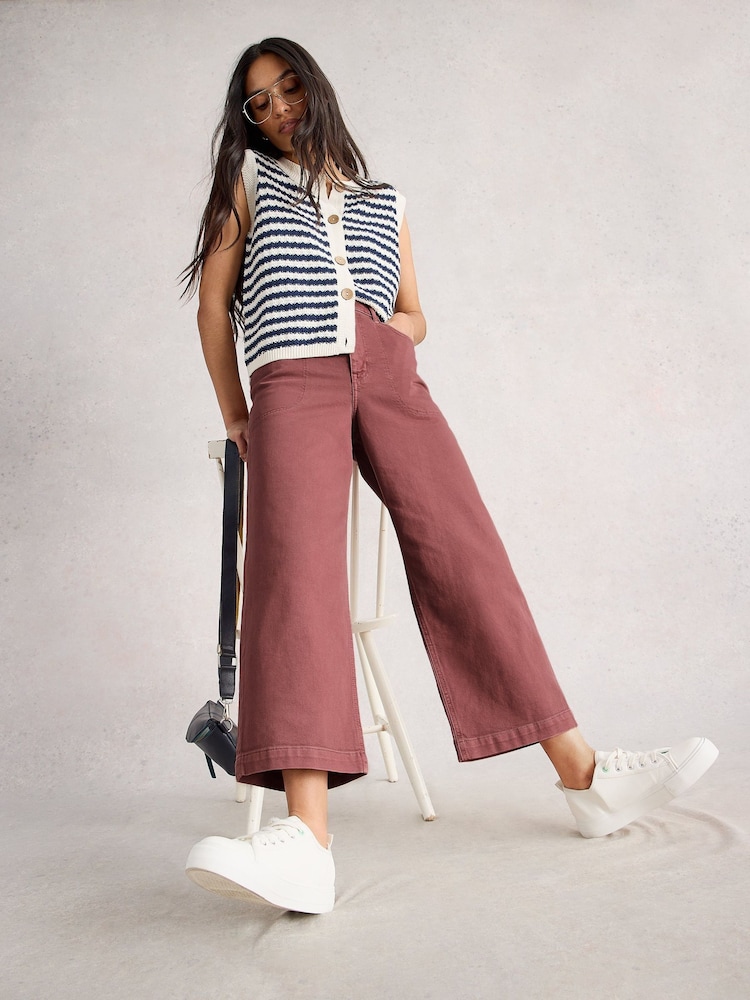 Jeans White Stuff Tia Wide Leg Crop - Imagem 1 de 6