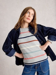 White Stuff Grey Stripe Jumper - Image 2 of 6