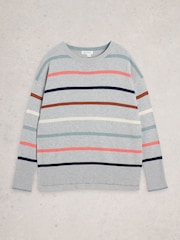 White Stuff Grey Stripe Jumper - Image 5 of 6