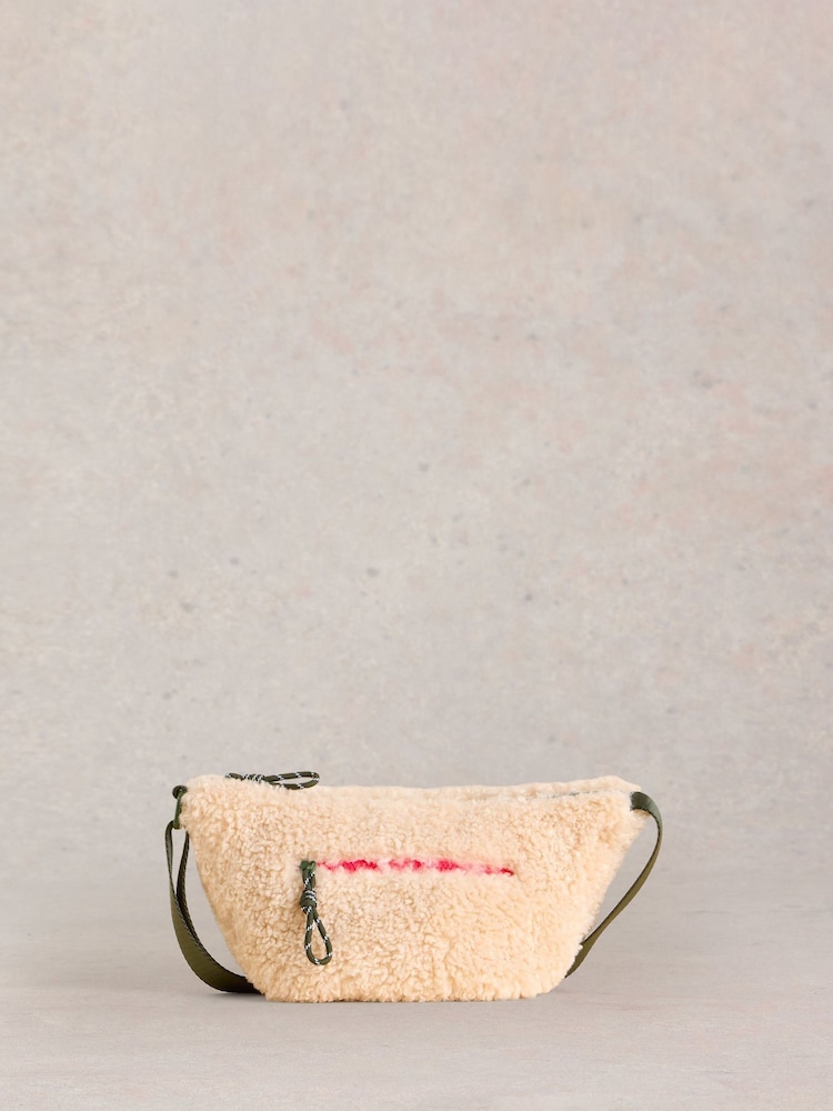 White Stuff Natural Meadow Borg Cross-Body Bag - Image 1 of 5