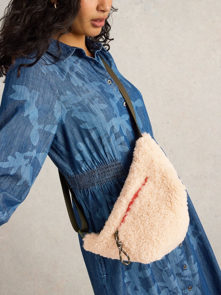 White Stuff Natural Meadow Borg Cross-Body Bag - Image 5 of 5