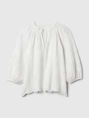 Gap White Eyelet Puff Sleeve Shirt - Image 5 of 5