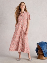 White Stuff Pink Rua Jersey Shirt Dress - Image 1 of 6