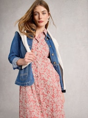 White Stuff Pink Rua Jersey Shirt Dress - Image 2 of 6