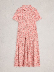 White Stuff Pink Rua Jersey Shirt Dress - Image 5 of 6