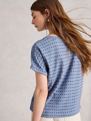 Blau - White Stuff Embroidered Stripe T-Shirt - Bild 3 von 6