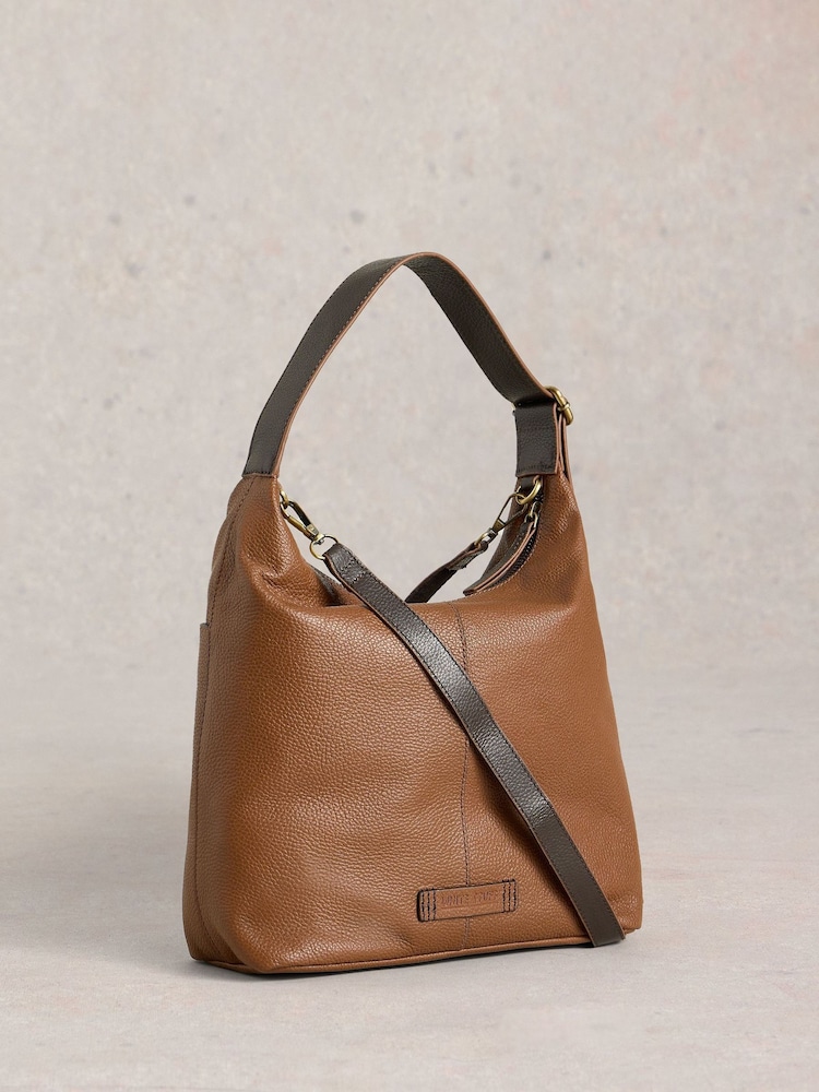 White Stuff Brown Sophia Leather Cross-Body Bag - Image 1 of 5