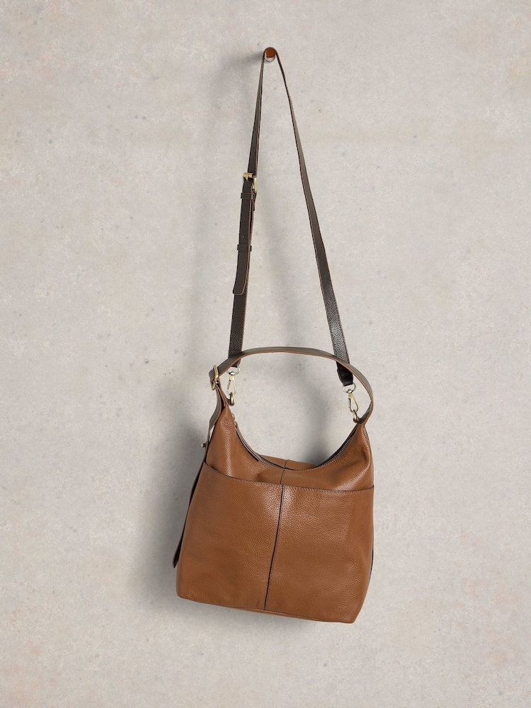 White Stuff Brown Sophia Leather Cross-Body Bag - Image 2 of 5