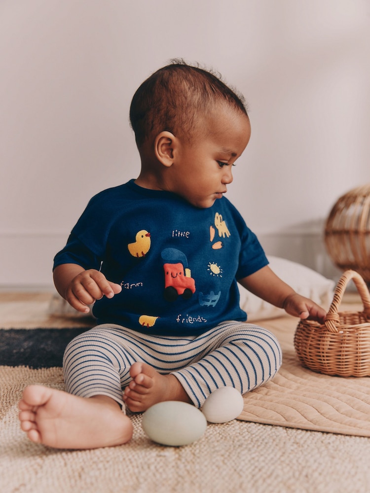 Blue Farm Top and Leggings Baby Set (0mths-2yrs) - Image 1 of 14