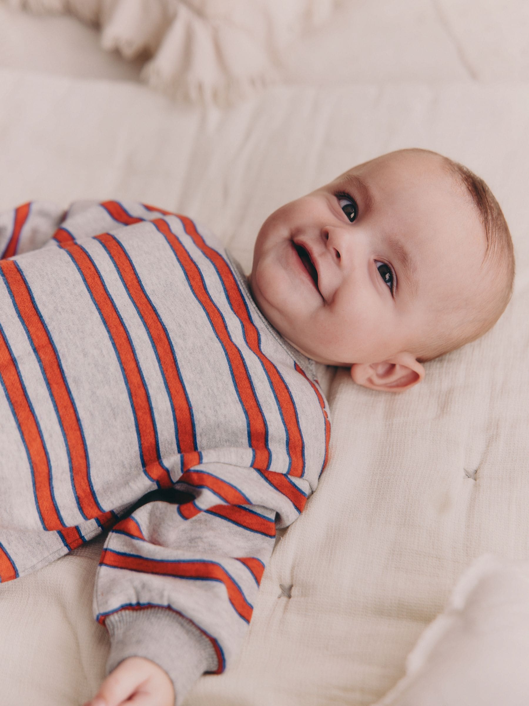 Buy Red/Grey Stripe Baby Sweat Romper (0mths-3yrs) from Next Romania