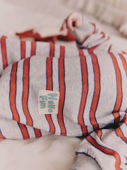 Red/Grey Stripe Baby Sweat Romper (0mths-3yrs) - Image 4 of 4