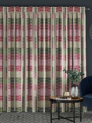 Pink Retro Geo Made To Measure Door Curtain Curtains - Image 2 of 9