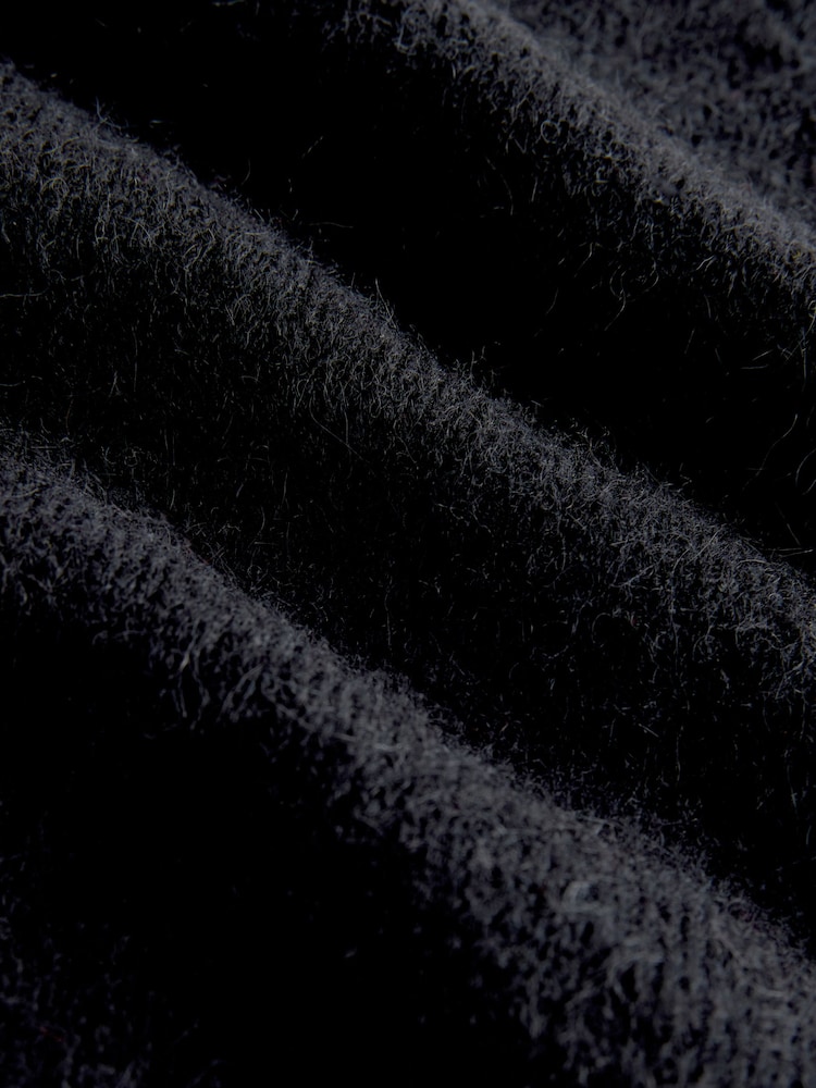 Black Embroidered Long Sleeve Crew Neck Jumper With Alpaca - Image 9 of 9