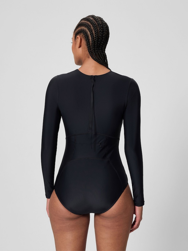 Speedo Black Ocean Flex Long Sleeve Zip Swimsuit - Image 2 of 6