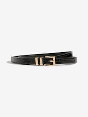 Lipsy Gold Leopard and Black Skinny Belts 3 Pack - Image 3 of 6
