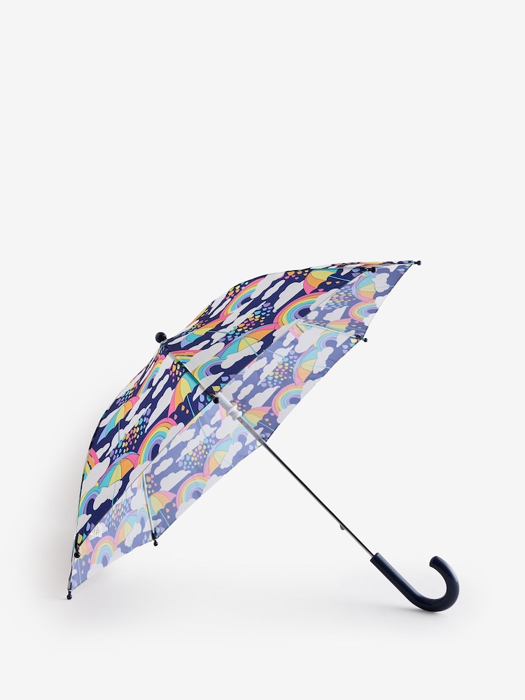 Little Bird by Jools Oliver Multi Rainbow Rain Clouds Handle Umbrella - Image 1 of 3 Little Bird by Jools Oliver Multi Rainbow Rain Clouds Handle Umbrella - Image 1 of 3