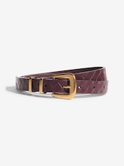 Friends Like These Snake Print, Burgandy and Black Skinny Belts 3 Pack - Image 3 of 6