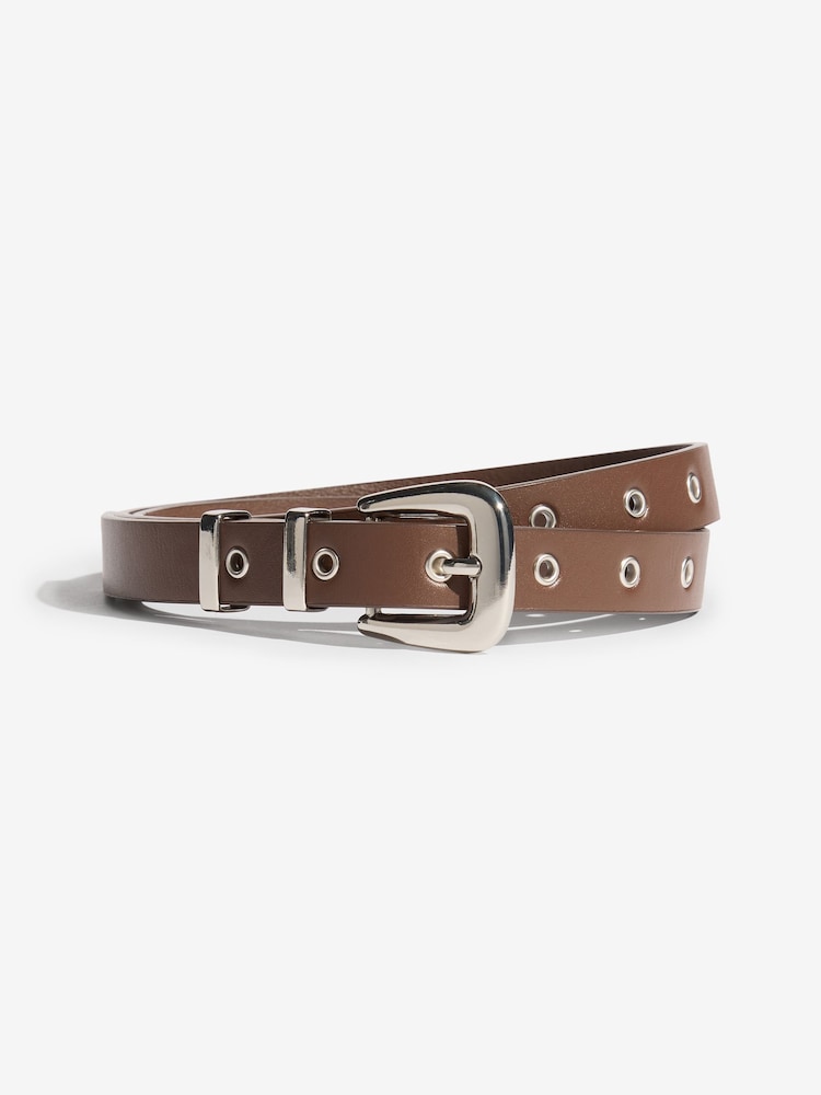 Friends Like These Olive, Choc and Black Skinny Belts 3 Pack - Image 2 of 6