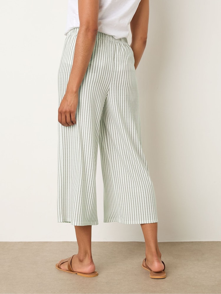 Calças culottes listradas M&Co - Imagem 2 de 5