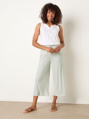 Calças culottes listradas M&Co - Imagem 3 de 5