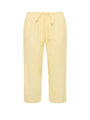 Yours Curve Yellow Textured Culotte Trousers - Image 5 of 5