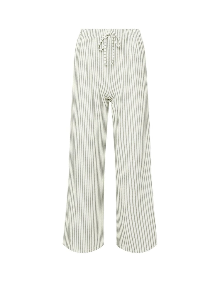 M&Co Green Petite Stripe Wide Leg Trousers - Image 1 of 1