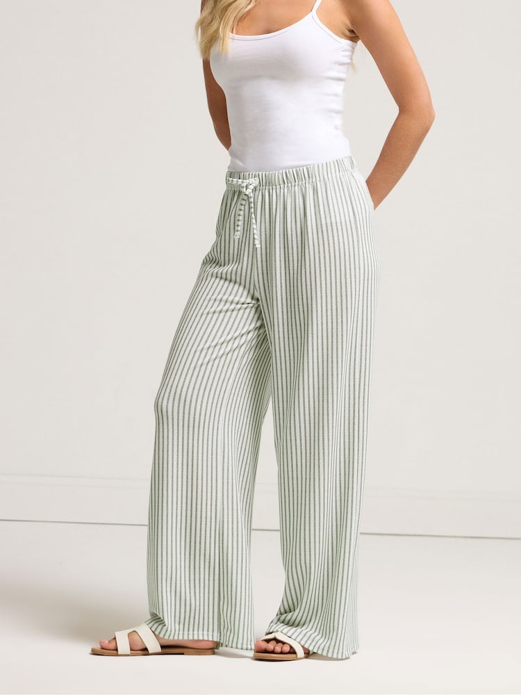 M&Co Petite Stripe Wide Leg Trousers - Imagen 2 de 5 M&Co Petite Stripe Wide Leg Trousers - Imagen 2 de 5