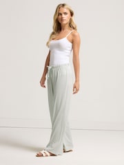 M&Co Green Petite Stripe Wide Leg Trousers - Image 3 of 5