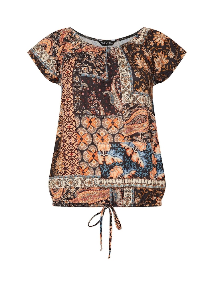 Orange - M&Co Tie Hem Scoop Neck Top - Bild 1 von 1