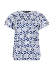 M&Co Blue Petite Abstract Scoop Neck Top - Image 1 of 1