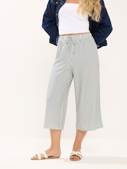 M&Co Blue Petite Striped Cullottes - Image 1 of 5