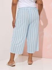 Yours Curve Blue Stripe Culottes - Image 3 of 5