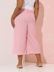 Yours Curve Pink Stripe Culottes - Image 3 of 5
