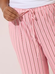 Yours Curve Pink Stripe Culottes - Image 4 of 5
