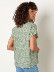 M&Co Green Short Sleeve Floral Print Shirt - Image 3 of 5