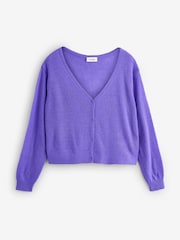 American Vintage Purple Dummy Long Sleeve V-Neck Cardigan - Image 1 of 1
