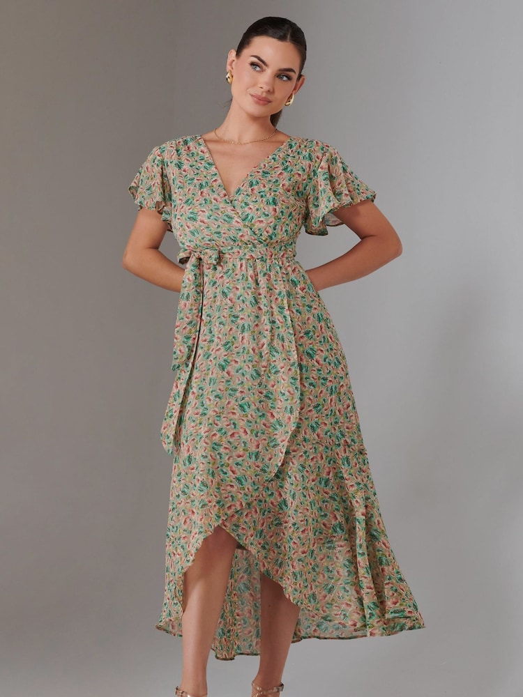 Jolie Moi Natural Petite High Low Midaxi Dress - Image 1 of 6 Jolie Moi Natural Petite High Low Midaxi Dress - Image 1 of 6
