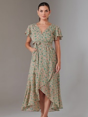 Jolie Moi Natural Petite High Low Midaxi Dress - Image 5 of 6