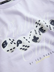 Baker by Ted Baker Lilac Purple Boxy Fit Dice Graphic Print T-Shirt - Image 3 of 6