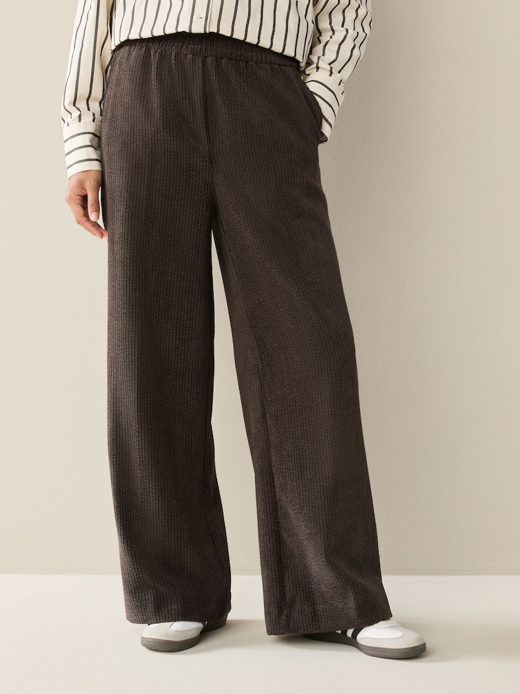 Brown/Khaki Wide Leg Soft Cord Trousers 2 Pack - Image 1 of 10 Brown/Khaki Wide Leg Soft Cord Trousers 2 Pack - Image 1 of 10