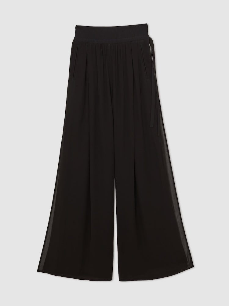 Reiss Black Lucyle Reiss | Royal Ballet Chiffon Trousers - Image 2 of 6 Reiss Black Lucyle Reiss | Royal Ballet Chiffon Trousers - Image 2 of 6